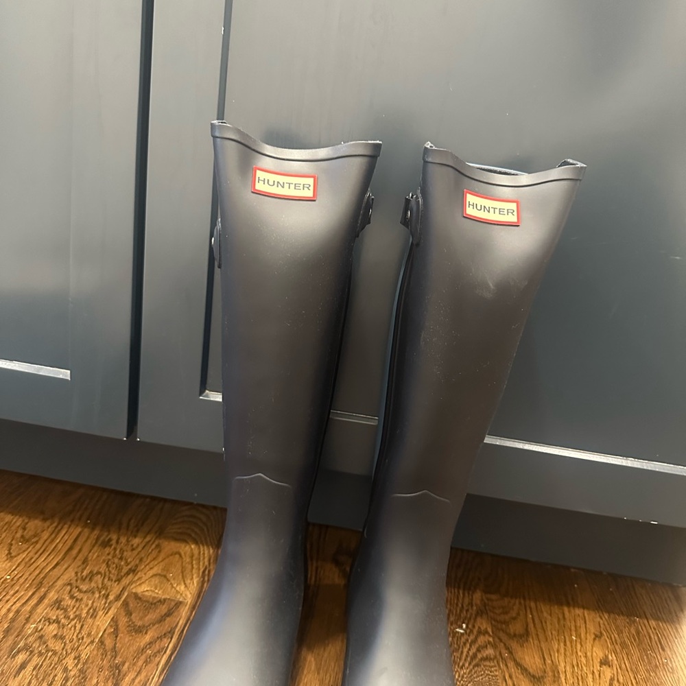 Hunter Black Tall Rain Boots